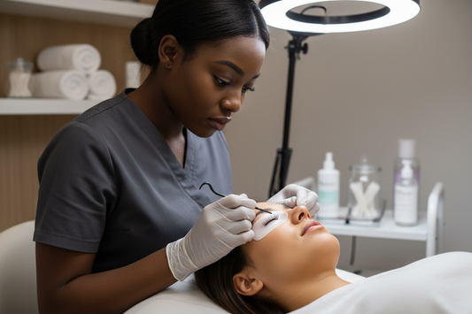 lash lift and tint with a black estheticiann doing the service